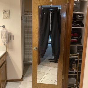 Figs Black Joggers with White Drawstring